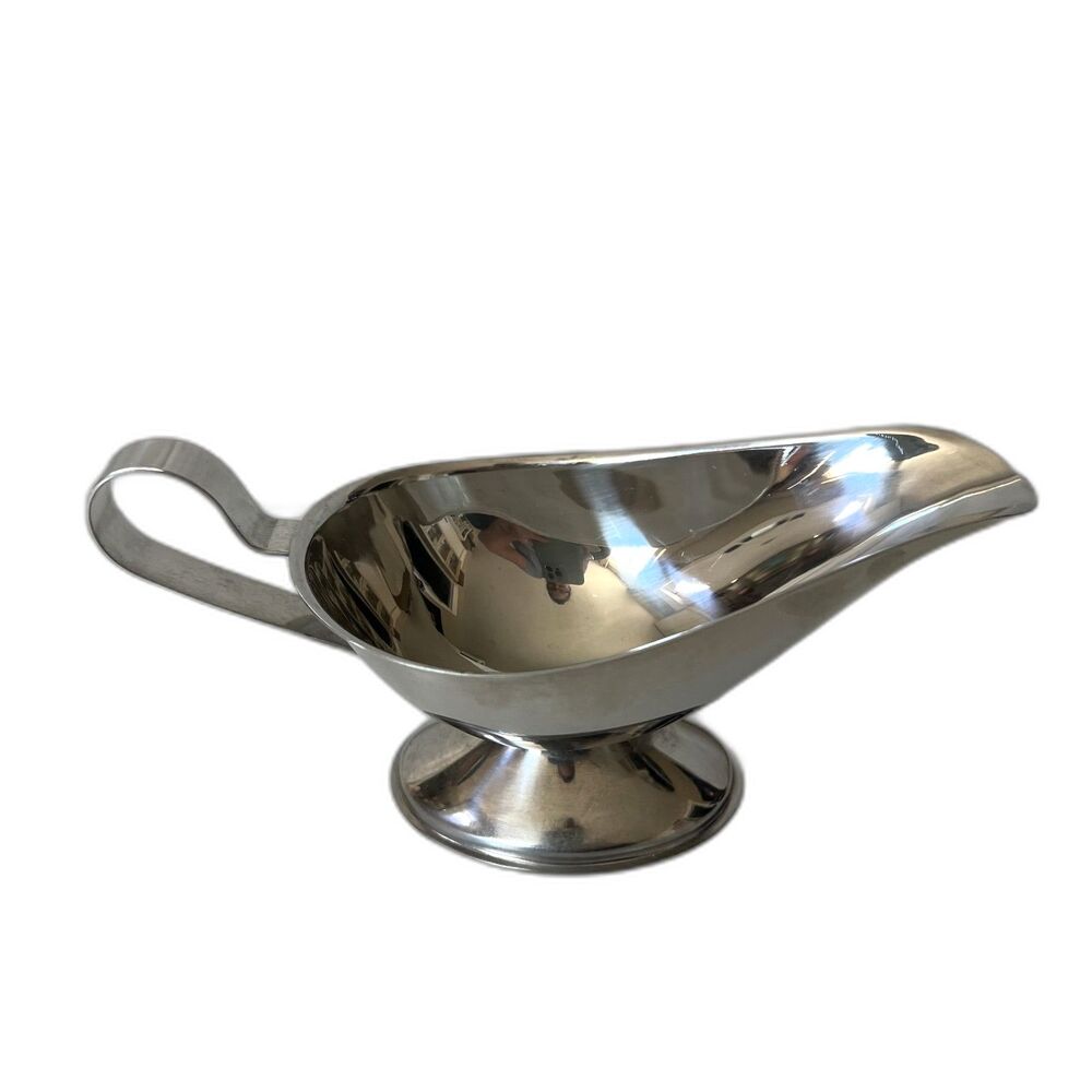 Original Vintage Gravy Sauce Boat Stainless Steel Thanksgiving Holiday Serveware